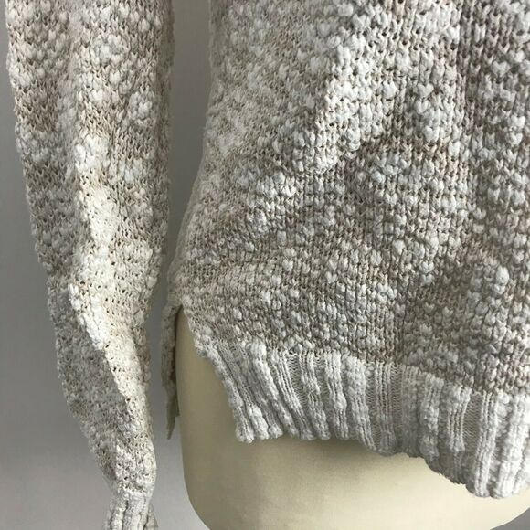 O'Neill XS High Low Sweater Cream Beige Scoop Neck Slouchy - Picture 4 of 12